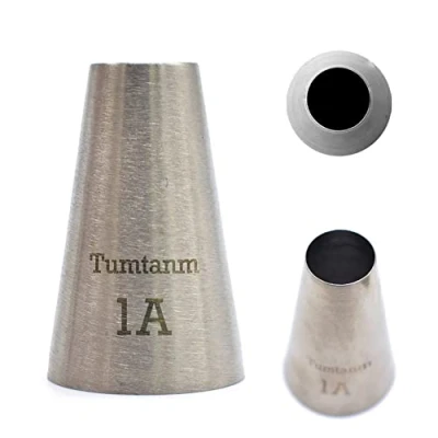 Image of Tumtanm 1A Nozzle Large Drop Flower Piping Tip, Seamless Stainless Steel Icing Tip #1A
