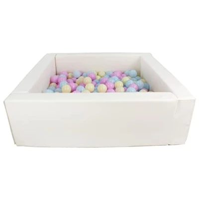 Image of Velinda Soft play ball pit, home indoor, outdoor, pit + 200 balls (Ball pit/balls colour: white/pink, blue, yellow (pastel))