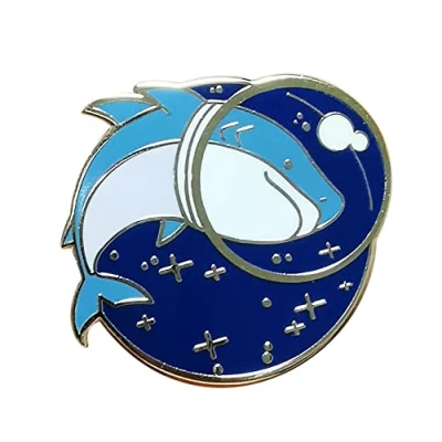 Image of Space Shark Enamel Pin Cartoon Animal Kawaii Fish Medal Brooch Lapel Hat Backpack Pins Badge for Women Girls Kids Men Backpacks Jackets Hats Bags
