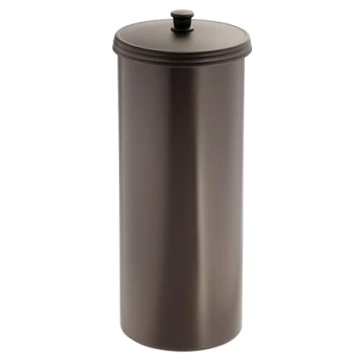Image of iDesign Kent Toilet Roll Storage Free Standing, Practical Plastic Paper Holder, Easy Bathroom Solution for 3 Rolls, Black, 93390