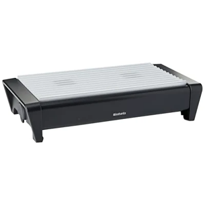 Image of Brabantia 477140 Food Warmer, 2 Burner Matt Black with Grey Grill, 40 x 20 10 cm