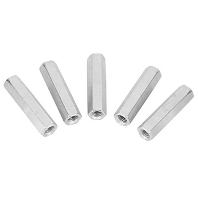Image of Hex Nut, 5Pcs M8*50 Long Rod Nut Hexagonal Sleeve Standoff Threaded Fastener for Home,Office Appliance,Communication Equipment,Ship Assembly