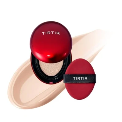 Image of [*Mini Size*] TIRTIR Mask Fit Red Cushion Foundation Full coverage, Weightless, Skin fit, Satin Glow Finish, Korean Makeup, beauty, Tattoo cover up, Buildable (#17C Porcelain, 0.15 Fl Oz)