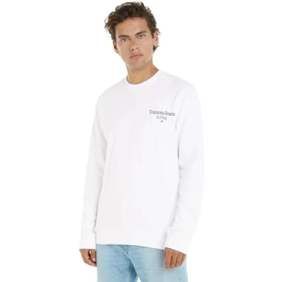 Image of Tommy Jeans Men&#039;s Tjm Reg Entry Graphic Crew Sweatshirts, White, XL