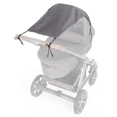 Image of Zamboo Universal Pram Sunshade Deluxe for Pushchair, Buggy and Carrycot Stroller Sun Sail with UV Protection 50 up Down Slide Function Melange Grey