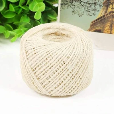Image of Floralcraft 66m Jute Twine Ball White, 3 Ply String Ropes for Floristry Craft, Gift Wrapping, Gardening