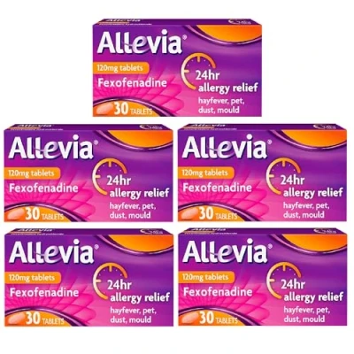 Image of Allevia Allergy Tablets 150 120mg Fexofenadine 24hr Relief Acts within 1 Hour Non drowsy in Most People Relieves Hayfever, Pet, Dust and Mould Allergies