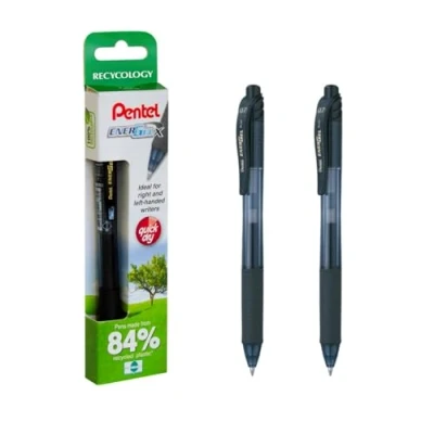 Image of Pentel Energel X Gel Retractable Rollerball Pen, Black, Pack of 2