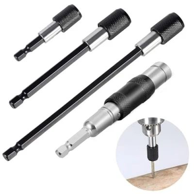 Image of 4 Pack Bit Holder, Magnetic Drill Holders 60mm 100mm 150mm Long Holder and Hex Extension Bar Screwdriver Impact Bits Set