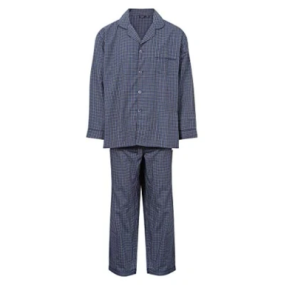 Image of Champion Mens Polycotton Long Pyjama Lounge Wear Set Navy Blue 3XL