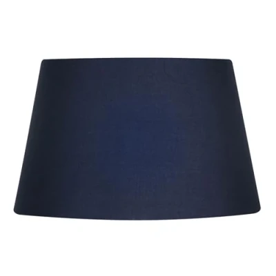 Image of Oaks Lighting Cotton Drum Shade, 14 inch, Fabric, Navy Blue