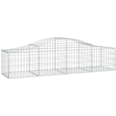 Image of Vidaxl Arched Gabion Baskets 12 pcs 200x50x40/60 cm Galvanised Iron