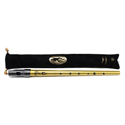 Image of Clarke Sweetone D Traditional Irish Tin Penny Whistle &amp; Soft Black Pouch (Gold)