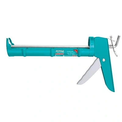 Image of Total Tools Silicone applicator Gun, Length 230 mm, Iron Shank with Teeth, Ergonomic Handle Made of Aluminium, Steel, Corrosion Resistant