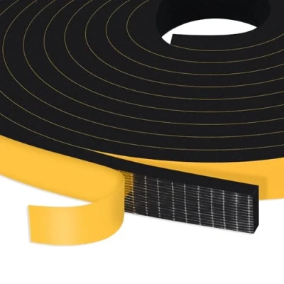 Image of YIMIKI Strong Adhesive Weather Stripping 12mm(W) x 6mm(T), Draft Excluder for Doors, Seal Foam Tape，Windows Insulation Anti Collision Shockproof Furniture Protective,Draught 2 Rolls, Total 8M
