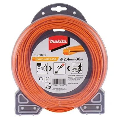 Image of Makita Four Leaf E 01806 Trimmer Line for Cordless Scythes and Grass (2.4 mm, 30 Orange)