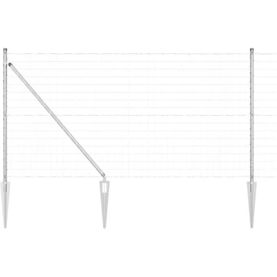 Image of vidaXL Euro Fence with 13 Spike Posts 1x25 m Galvanised Steel