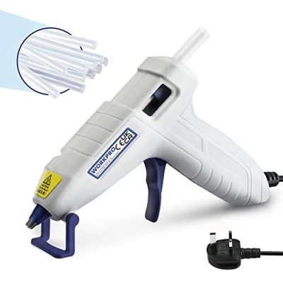 Image of WORKPRO Hot Glue Gun, 10W Mini Gun with 20pcs Sticks (7mm x 100mm), Fast Heating for Crafting, Arts and DIY