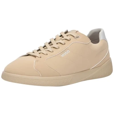 Image of HUGO Riven Trainers, Men&#039;s, Size: 5, Medium beige Imitation leather/ textile