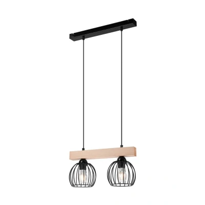 Image of Sienna Bar Pendant Ceiling Light Black, 2x E27