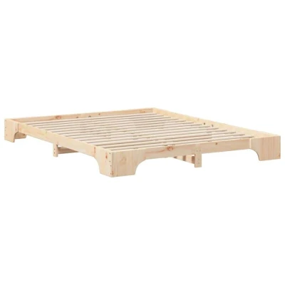 Image of vidaXL Floor Bed Frame with Storage Brown 160 x 220 cm Solid pine wood