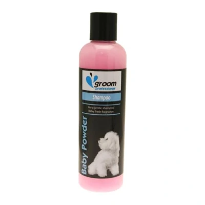 Image of Groom Professional Baby Powder Dog Shampoo Deep Cleansing &amp; Deodourising Gentle Soothing Formula Perfect for Young or Sensitive Skin Scented, 250ml
