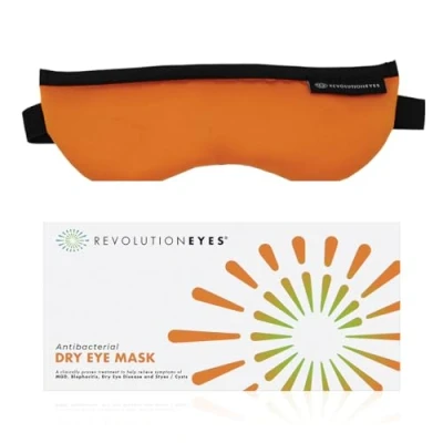 Image of Revolutioneyes Heated Dry Eye Mask Moist Heat for Relief, Washable &amp; Reusable Hot Compress MGD, Blepharitis Styes, Antibacterial Protection with Sterileyes