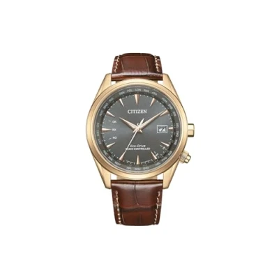 Image of Citizen Men Analogue Eco Drive Watch with Leather Strap CB0273 11H