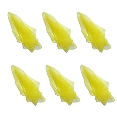 Image of Hoerev Pack of 6,60cmx60cm Clothing Dancing Juggling Scarves For Decoration Colours Scarves,Yellow