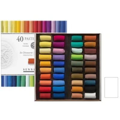 Image of Sennelier Set of dry pastels 40 semi pastel soft ecu extra fine and 1 card