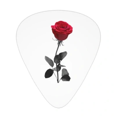 Image of Yifhdes Red Rose (1) 1 Guitar Picks 12 Pack For Electric Acoustic Mandolin Bass 3 Thickness Plectrums Thin/Medium/Heavy Players