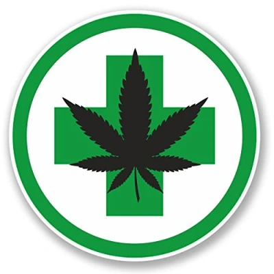 Image of 2 x Cannabis Vinyl Sticker Decal Bike Laptop Medical Use Weed Marijuana #5721 (10cm 10cm)