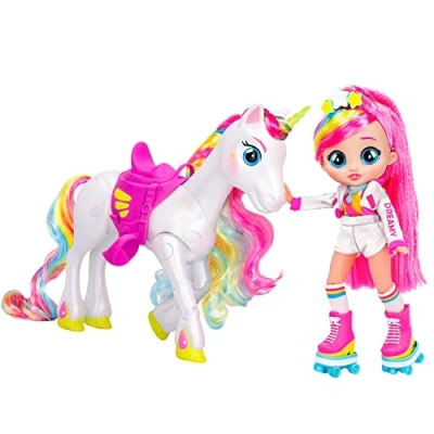 Image of BFF BY CRY BABIES Dreamy &amp; Rym Deluxe Pack Includes the exclusive articulated doll and her unicorn Gift Toy for Girls Boys +3 Years