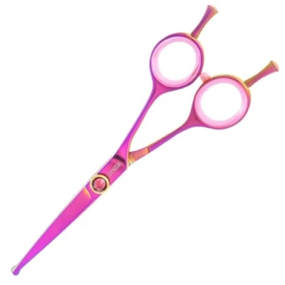 Image of GROOM Professional Luminosa Straight Ball Tip Dog Grooming Scissors Hair VG10 Stainless Steel Razor Sharp Blades Add Colour to Your Everyday Grooming, 7 Inch