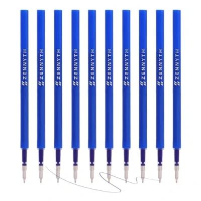 Image of MengRan 4.3&#039;&#039; Gel Ink Pen Refills for Click Pens,0.5mm Tip Fine Point,Quick Drying Ink,Compatible with Pilot G2 (Original 10 Pcs Blue Ink)