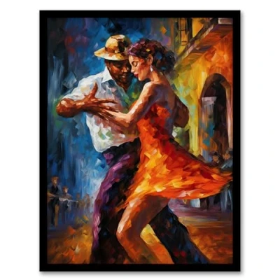 Image of Artery8 Salsa Street Dance Colourful Dancing Painting Rhythm Body Energy Theatre Arts Artwork Framed Wall Art Print A4