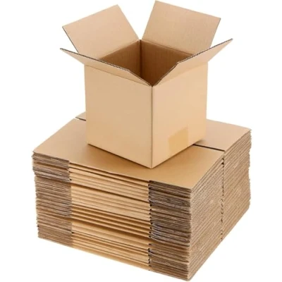Image of Indigo Removal Storage Cube Box, Single Wall Corrugated Cardboard Postage Mailer Flat Packed Pack of 25 (10&quot; x 10&quot; (254 254 254mm))