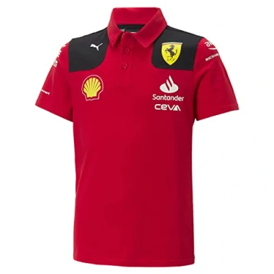 Image of Scuderia Ferrari Kids 2023 Team Polo Red Size: 4/5 Years