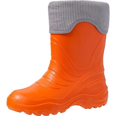 Image of Ladeheid Children&#039;s Girl&#039;s Boy&#039;s EVA Extra Light Wellington Boots Rainy Wellies Rain LA 861 2017 (Orange151c/Grey, 10/11 UK Child)