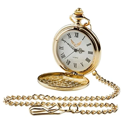 Image of Royal Navy Real Gold Plated Crested Pocket Watch Naval Ships Luxury Gift in Case