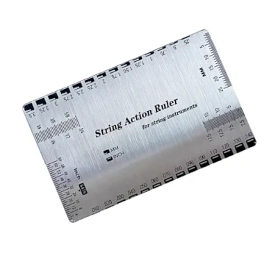 Image of Guitar String Action Gauge Ruler Stainless Steel Double Sided Measuring Tool for Electric Acoustic Bass Mandolin Banjo