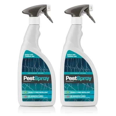 Image of EFA International Peppermint Spider PestSpray, Oil Repellent, Deterrent, Suitable Indoor &amp; Outdoor Use, Natural Repellent Spray 2 x 750ml Bottles
