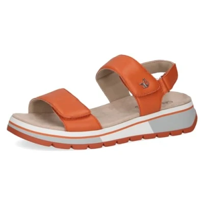 Image of CAPRICE Climotion Women&#039;s 9 28705 42 Flat Sandal, Orange Soft, 8 UK