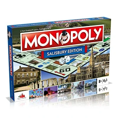 Image of Winning Moves Salisbury Monopoly Board Game, Blue, One Size
