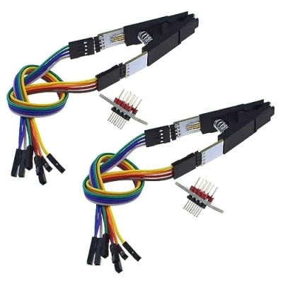 Image of senzooe 2PCS Test Clip for SOIC8 SOP8 EEPROM 93CXX 25CXX 24CXX In Circuit Programming Adapters BIOS (kit C)