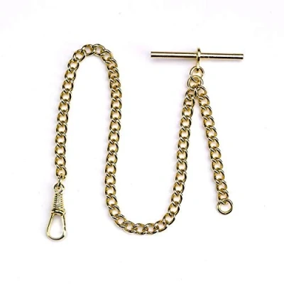 Image of Rapport London, Pocket Watch Chain, Gold with T Bar