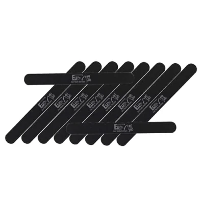 Image of Fine Nail File 180/240 Salon Grade Manicure Black Emery Board (10x Files)