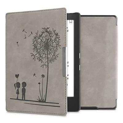 Image of kwmobile Cover Compatible with Kobo Aura H2O Edition 1 eReader Case Dandelion Love Grey
