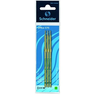 Image of Schneider Office 575, Schreibgeräte Ballpoint Pen Indelible M Green 3 Zip Lock Bag