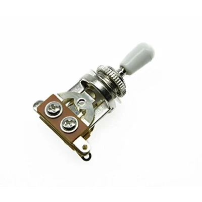 Image of KAISH LP Guitar 3 Way Toggle Switch Chrome with White Tip for Les Paul